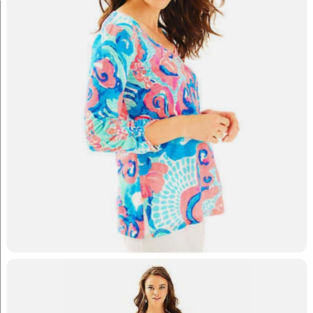 Five ⭐️ Lilly Pulitzer long sleeves top Coral Reef Im So Jelly XS